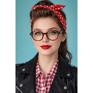 Vintage Victory Eyeglasses USA Tortoise Round 5 1/4" Wide Frame Rockabilly Geek